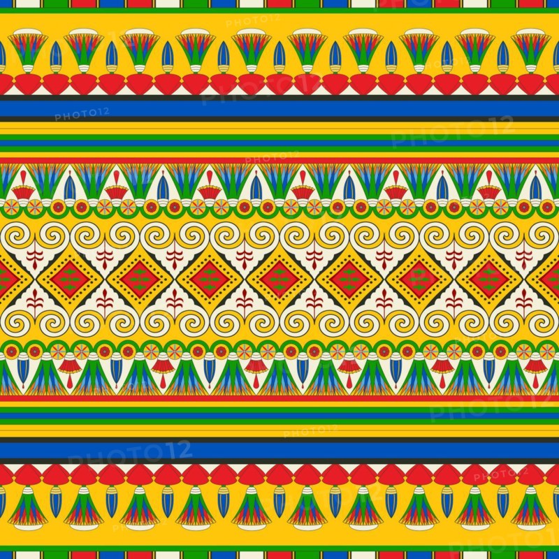 Ancient Egyptian traditional background, vector seamless pattern