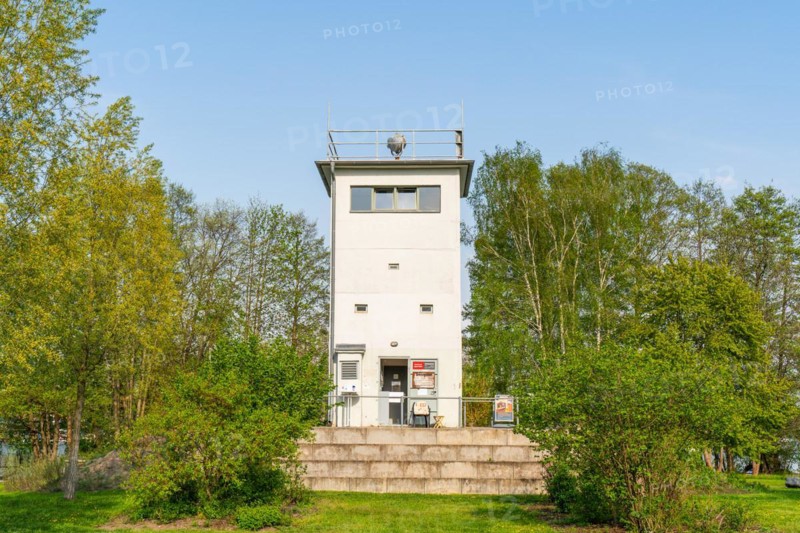 Nieder Neuendorf border tower, watchtower and command post on the GDR border and Berlin Wall, Wall cycle path, Brandenburg, Germany, Europe