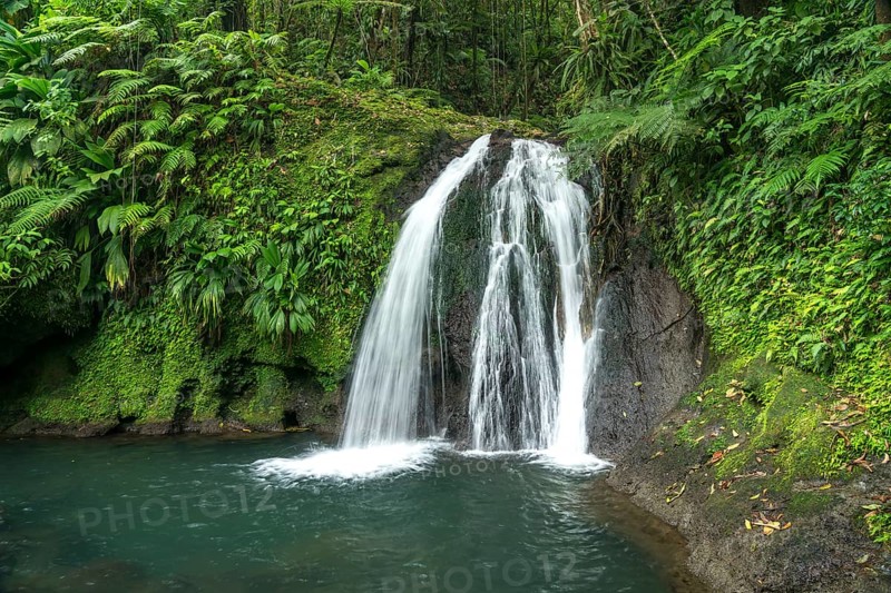 Cascade aux Ecrevisses waterfall in Guadeloupe National Park, Basse-Terre, Guadeloupe, France, North America