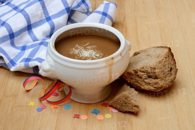 Basler Mehlsuppe, the soup is traditionally eaten at Fasnacht, Basel, Switzerland, Europe