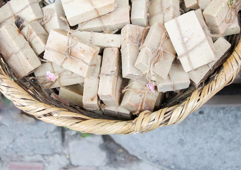 Collection of bars of fragrant hand made organic soap