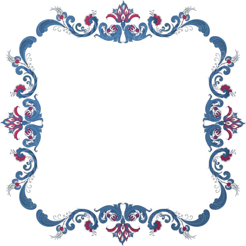 Vector floral frame with traditional Norwegian Rosemaling motif