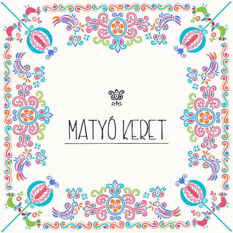 Vector frame with traditional Hungarian floral motives
