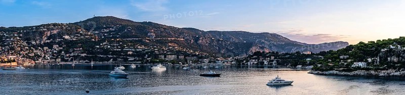 Sunrise over Harbor and Bay of Villefranche-sur-Mer, French Riviera, France, Europe