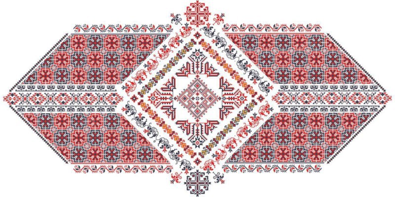 Traditional Romanian embroidery vector design element over white background