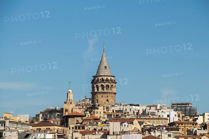 View of the Galata Tower from Byzantium times in Istanbul