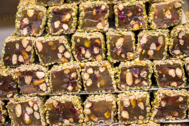Load of traditional turkish delight rahat lokum