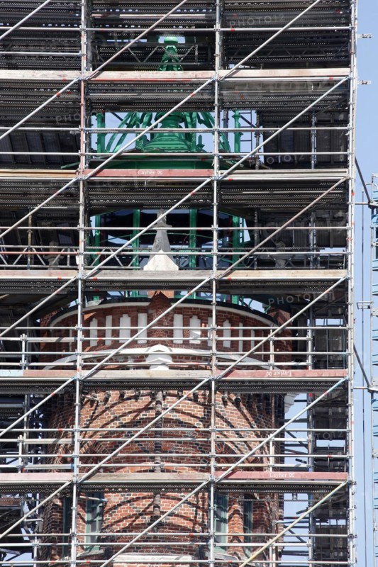Construction site, scaffolding, lighthouse, Simon Loschen, Bremerhaven, Bremen, Germany, Europe