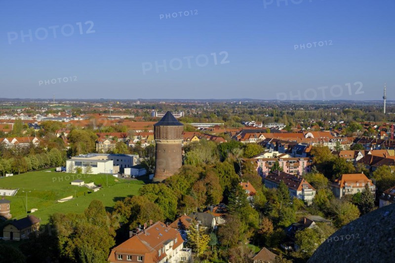 View from the Monument to the Battle of the Nations, Leipzig, Saxony, Germany, Europe