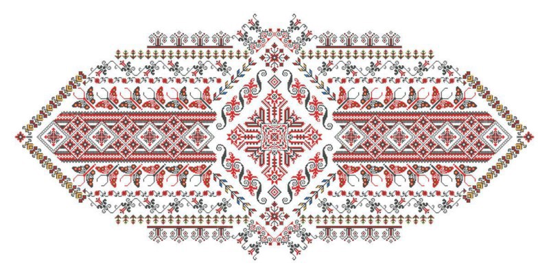 Traditional Romanian embroidery vector design elment over white background