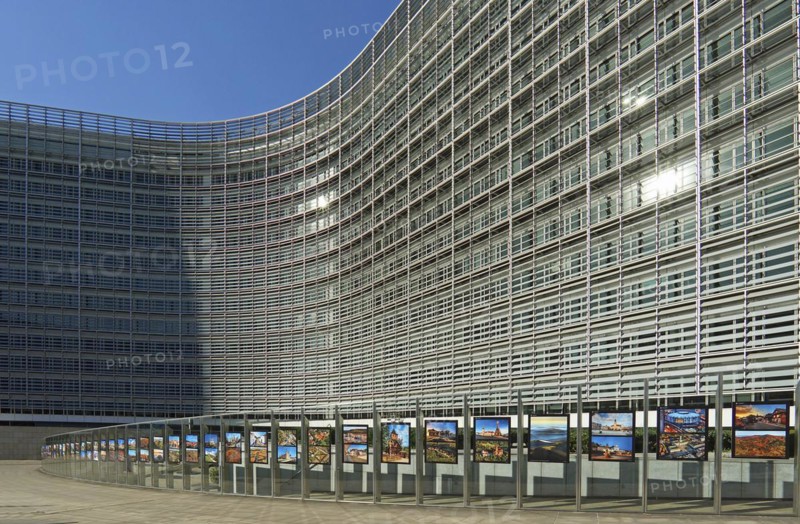 Pictures of the Czech Republic in front of Berlaymont building, seat of the European Commission, Brussels, Belgium, Europe