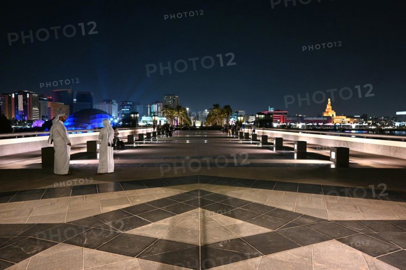Entrance area of the Museum of Islamic Art by the archtics Ieoh Ming Pei and Jean-Michel Wilmotte, Doha, Qatar, Asia