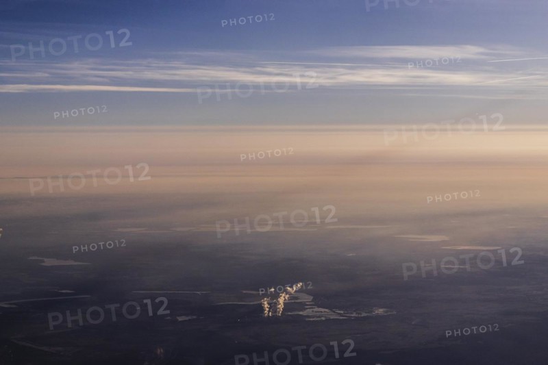 View of the Jaenschwalde coal-fired power plant from an aeroplane, taken near Jaenschwalde, 01.03.2023. According to the federal governments roadmap for phasing out coal, the last unit of the power plant is to be shut down by the end of 2038. Along with Boxberg and Schwarze Pumpe, Boxberg is one of three power plants in Lusatia whose economic infrastructure is largely dependent on coal production., Jaenschwalde, Germany, Europe
