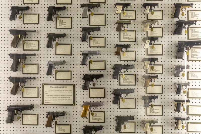 Claremore, Oklahoma, Italian handguns at the Davis Arms & Historical Museum, which displays what it calls the worlds largest private firearms collection. The weapons originally belonged to J. M. Davis. They are now displayed in a museum built by the State of Oklahoma