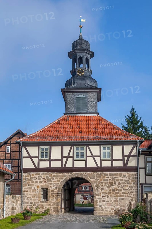 Gatehouse, Michaelstein Monastery, Blankenburg, Harz, Saxony-Anhalt, Germany, Europe