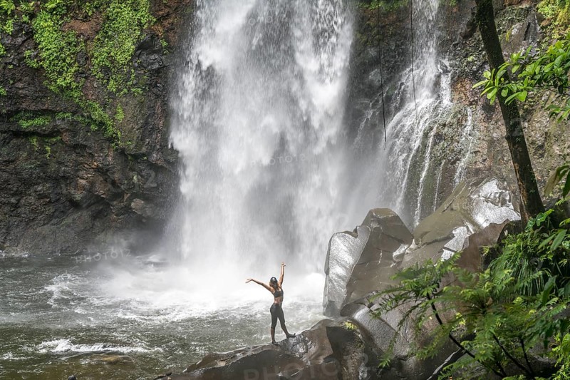 Chutes du Carbet waterfall in Guadeloupe National Park, Basse-Terre, Guadeloupe, France, North America