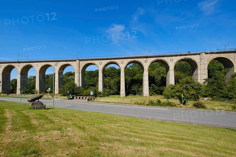 Railway viaduct, Altenbeken viaduct, sand-lime bridge, Altenbeken, East Westphalia-Lippe, North Rhine-Westphalia, Germany, Europe