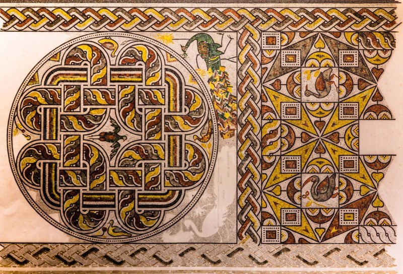 Drawings of mosaics, Grand Masters Palace built in the 14th century by the Johnnite Order, Fortress and Palace for the Grand Master, UNESCO World Heritage Site, Old Town, Rhodes Town, Greece, Europe
