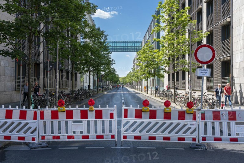 Roadblock with barrier, Berlin, Germany, Europe