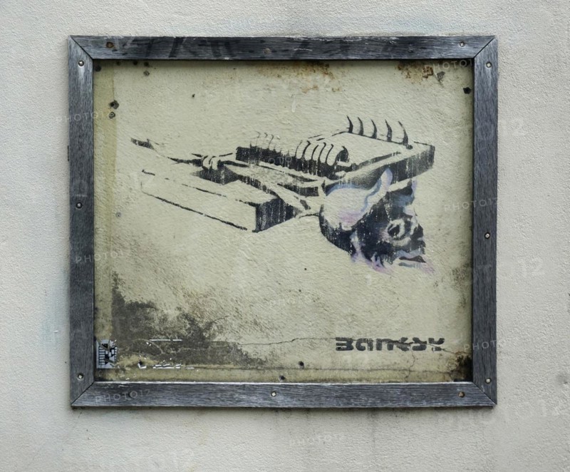 The Rose Trap by Banksy, Street Art, Bristol, England, Great Britain