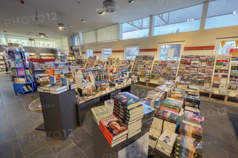 Shelves with magazines, bookshop with world press, Allgaeu, Bavaria, Germany, Europe