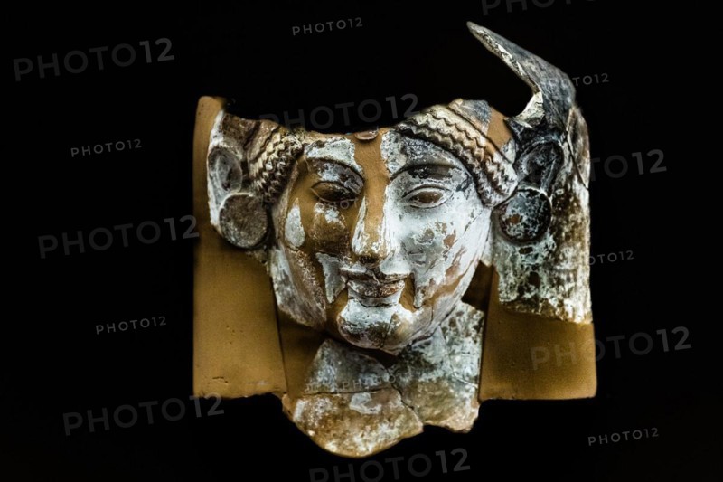 Female terracotta figure, 510-490 BC, Archaeological Museum in the former Order Hospital of the Knights of St. John, 15th century, Old Town, Rhodes Town, Greece, Europe
