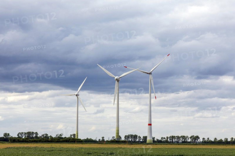 Kengen Wind Farm on the Lower Rhine, Rheurdt, North Rhine-Westphalia, Germany, Europe
