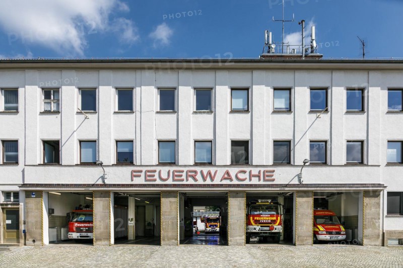 Fire station of the professional fire brigade, Nordhausen, Thuringia, Germany, Europe