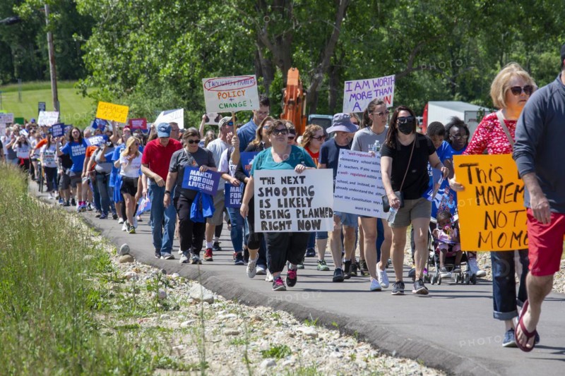 Oxford, Michigan USA, 11 June 2022, Hundreds rallied for tighter gun control laws in the town where four students were shot and killed at Oxford High School in November 2021. It was one of many rallies organized by March for Our Lives across the country protesting gun violence and mass shootings. The Oxford rally was organized by the student group No Future Without Today