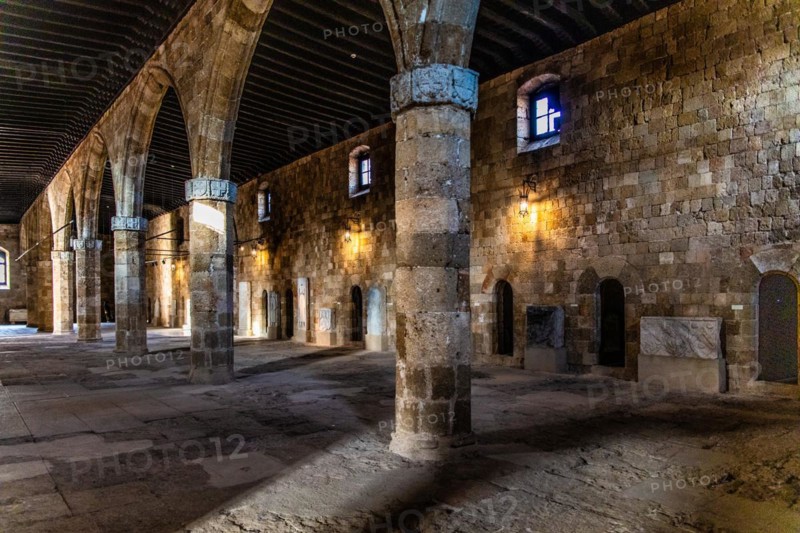 Former hospital infirmary, Archaeological Museum in the former Order of St. John Hospital, 15th century, Old Town, Rhodes Town, Greece, Europe