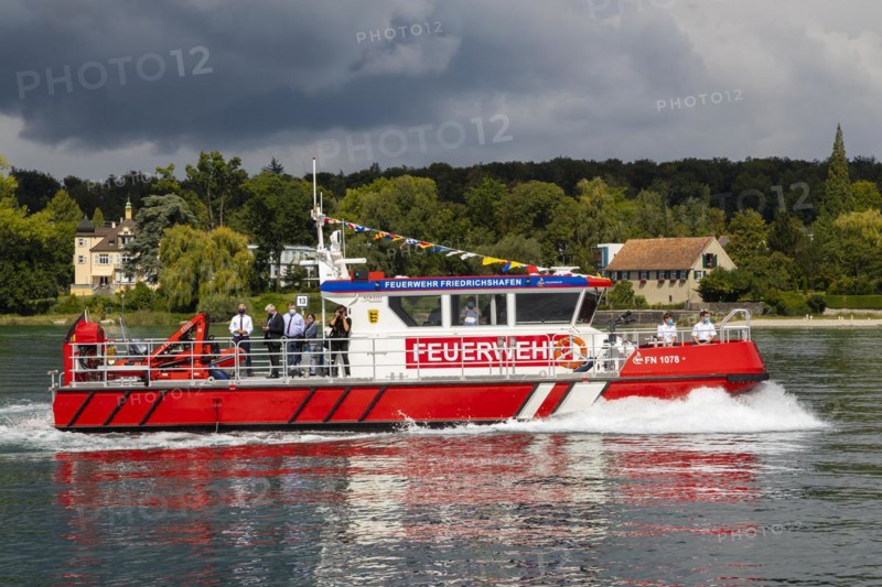 Workboat of the oil defence in operation on Lake Constance, a total of four new speedboats ensure the protection of the important drinking water reservoir, Constance, Baden-Wuerttemberg, Germany, Europe