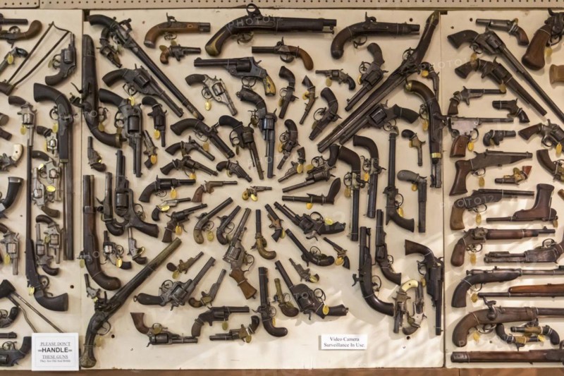 Claremore, Oklahoma, The Davis Arms & Historical Museum, which displays what it calls the worlds largest private firearms collection. The weapons originally belonged to J. M. Davis. They are now displayed in a museum built by the State of Oklahoma