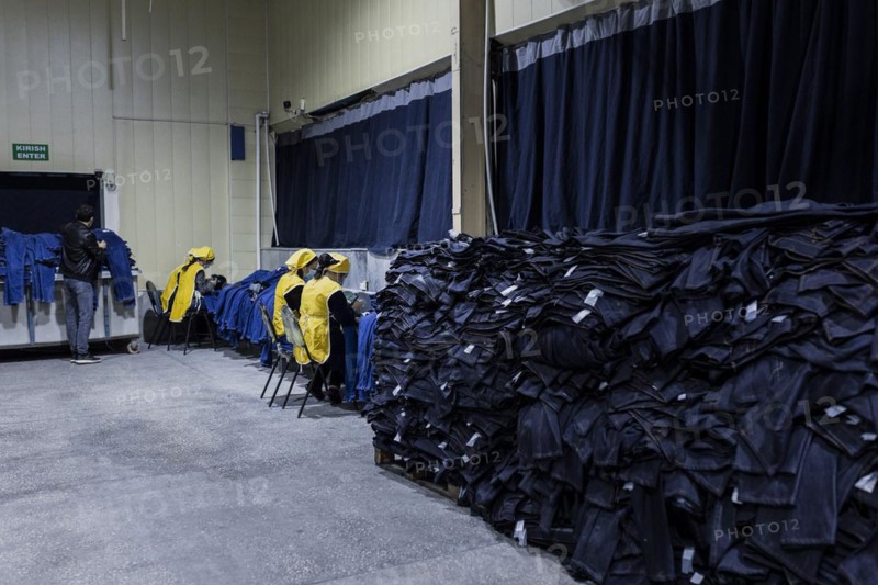 Women workers produce jeans at the Afrasyab jeans factory in Samarkand, 02.11.2022., Samarkand, Uzbekistan, Asia