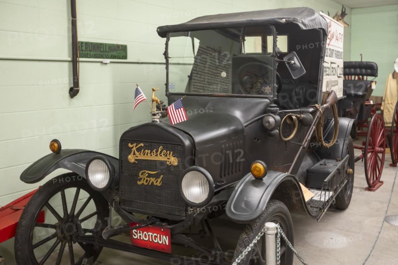 Kinsley, Kansas, The Edwards County Historical Society Museum, A 1918 Model T Ford pickup named Shotgun is on display