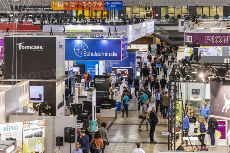 The trade fair Didacta is Europes largest education trade fair, visitors in exhibition hall 1. Target groups are teachers and trainers at kindergartens, schools and universities. Stuttgart, Baden-Wuerttemberg, Germany, Europe