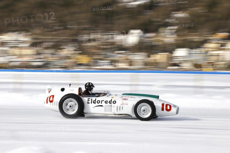 Maserati 420M-58 Eldorado Special on the frozen lake, built 1958, The ICE, St. Moritz, Engadin, Switzerland, Europe