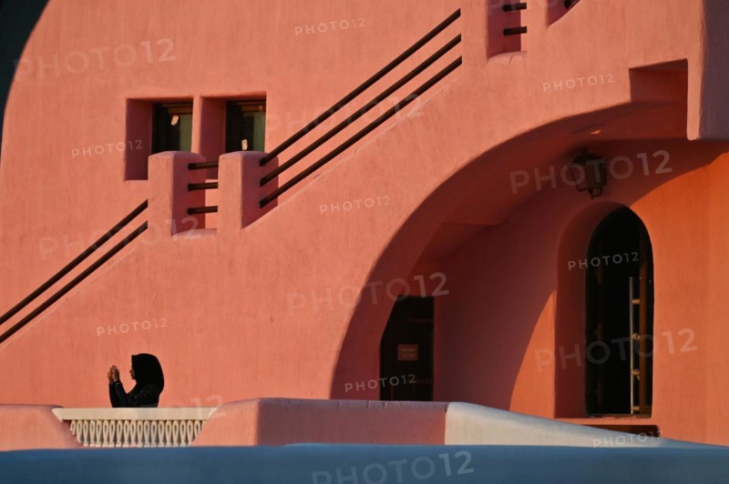 Colourful houses in Mina District, Mia Park, Old Port Doha, Qatar, Asia