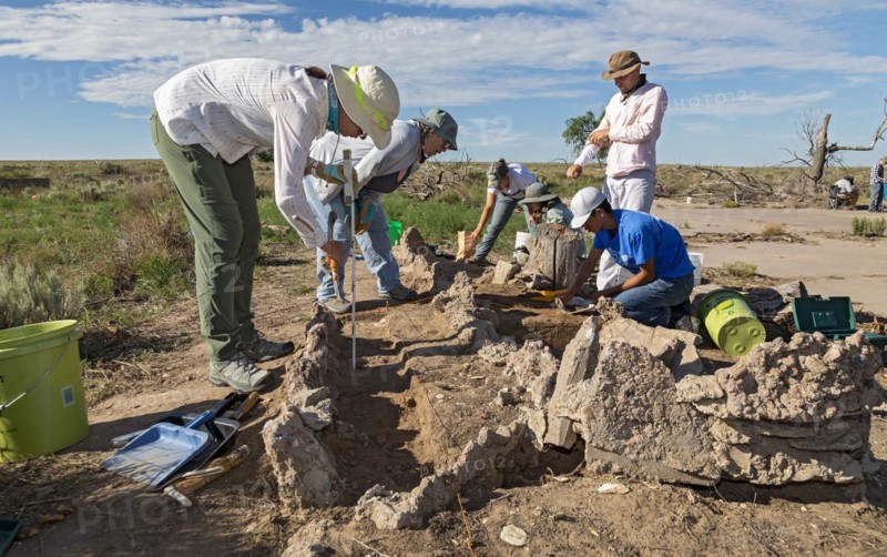 Granada, Colorado, The University of Denver Archaeology Field School at the World War 2 Amache Japanese internment camp. Camp survivors and descendents joined students in researching the camps history. Here, they excavate a pond built by camp residents. More than 7, 000 Japanese and Japanese-Americans were held at the site, one of 10 internment camps in the American west