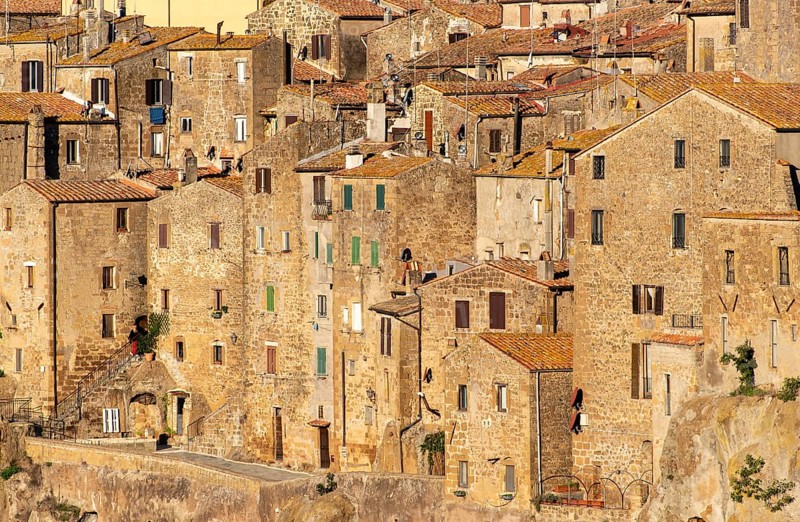 View of Pitigliano Old Town, Little Jerusalem, Tuscany, Italy, Europe