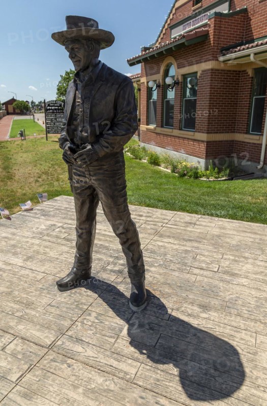 Dodge City, Kansas, A sculpture of actor James Arness, who played Marshal Matt Dillon for 21 years on the television series Gunsmoke