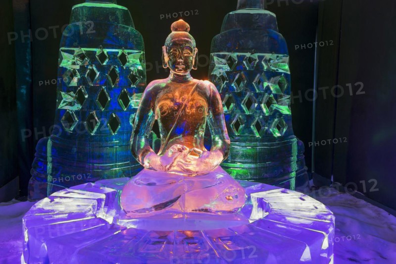 Buddha, Ice Sculpture Festival, Zwolle, Province of Overijssel, Netherlands