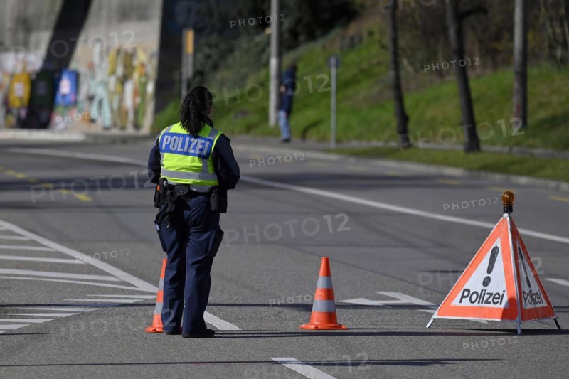 Policewoman traffic control