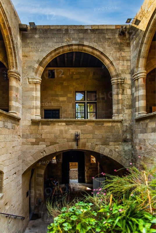 Hostel of the French, Knights Street in Old Town from the time of the Order of St. John, only surviving 16th century street in late Gothic style, Oddos Ippoton, Rhodes Town, Greece, Europe