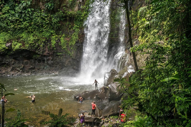 Chutes du Carbet waterfall in Guadeloupe National Park, Basse-Terre, Guadeloupe, France, North America