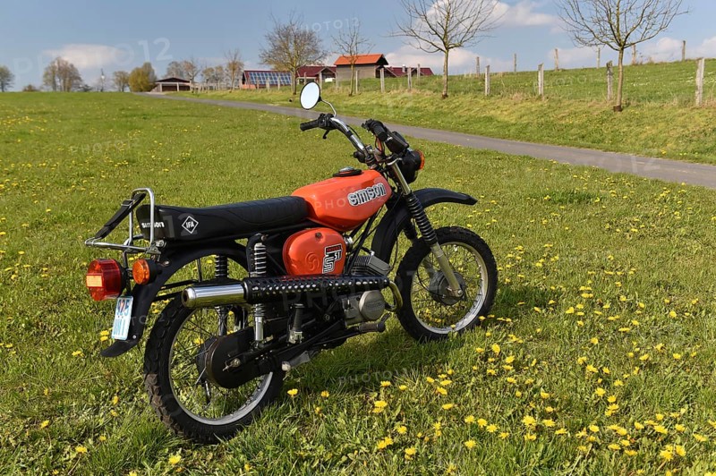 Vintage moped from the GDR Simson S51, Hesse, Germany, Europe