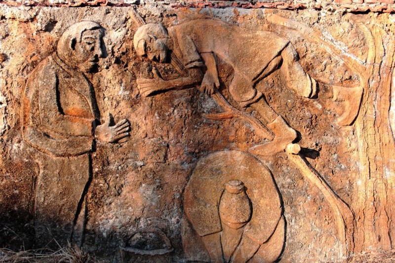 Marcello Cammi, sculptor and painter from Bordighera Italy, sculpted and painted along the Sasso river for most of his life