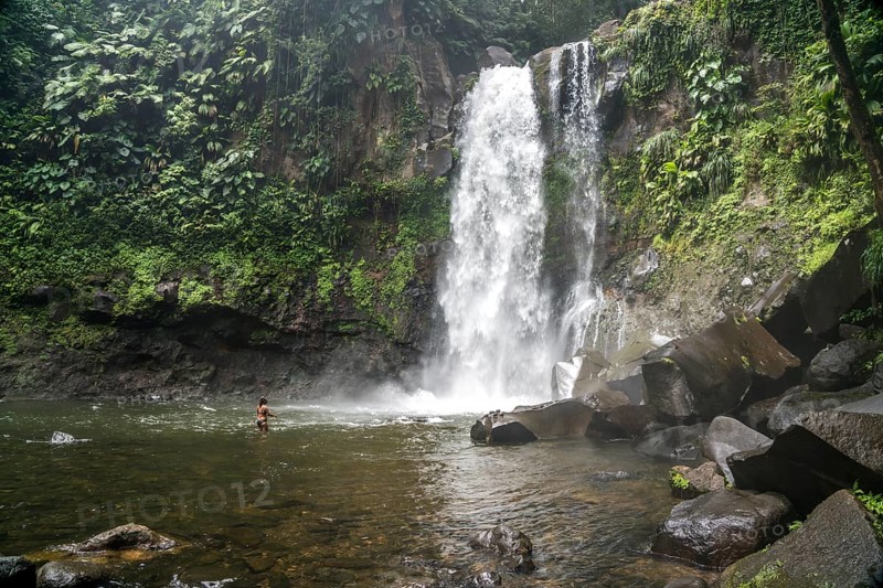 Chutes du Carbet waterfall in Guadeloupe National Park, Basse-Terre, Guadeloupe, France, North America