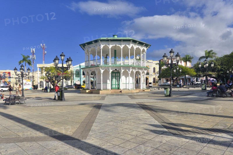 Pavilion in Parque Independenzia in Centro Historico, Old Town of Puerto Plata, Dominican Republic, Caribbean, Central America