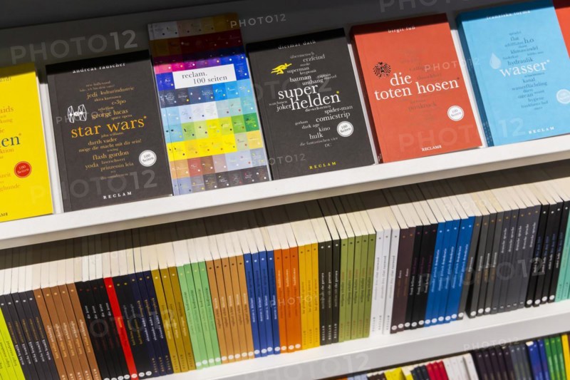 Classics are the books of the publishing house Reclam. The trade fair Didacta is Europes largest education trade fair, target groups are teachers and trainers at kindergartens, schools and universities. Stuttgart, Baden-Wuerttemberg, Germany, Europe