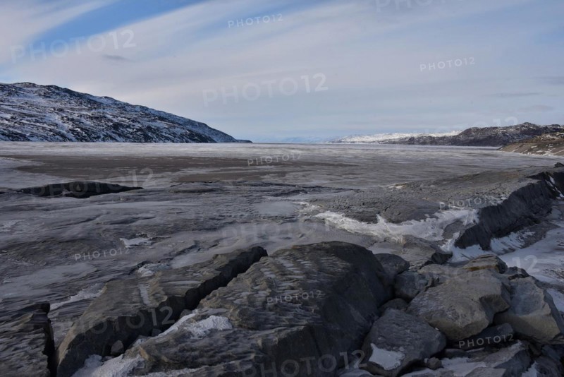 The fjord Kangerlussuaq at its landward end near the settlement of Kangerlussuaq